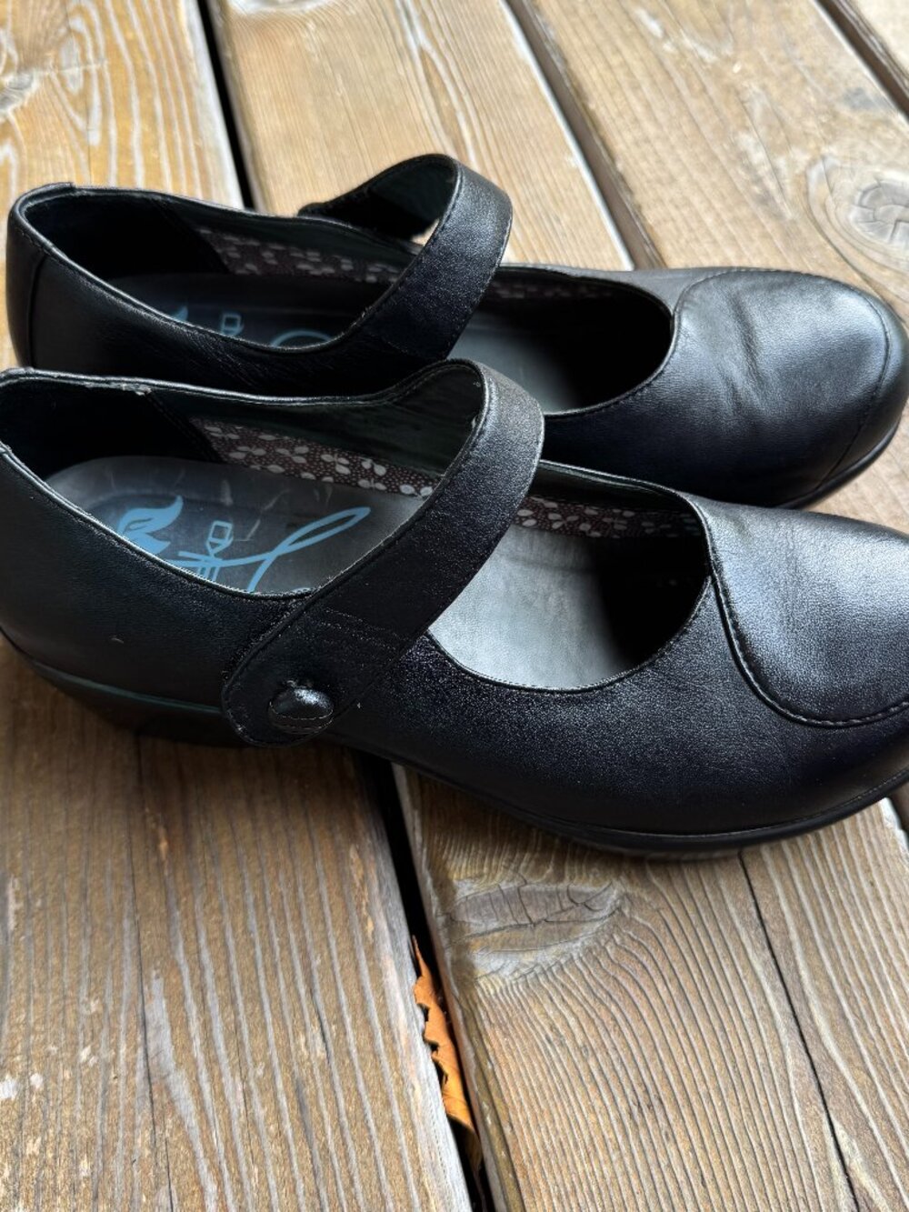 Dansko Abby Black Leather Platform Mary Jane Comfort Shoes in Women's US 9/EU 39 - Picture 2 of 13